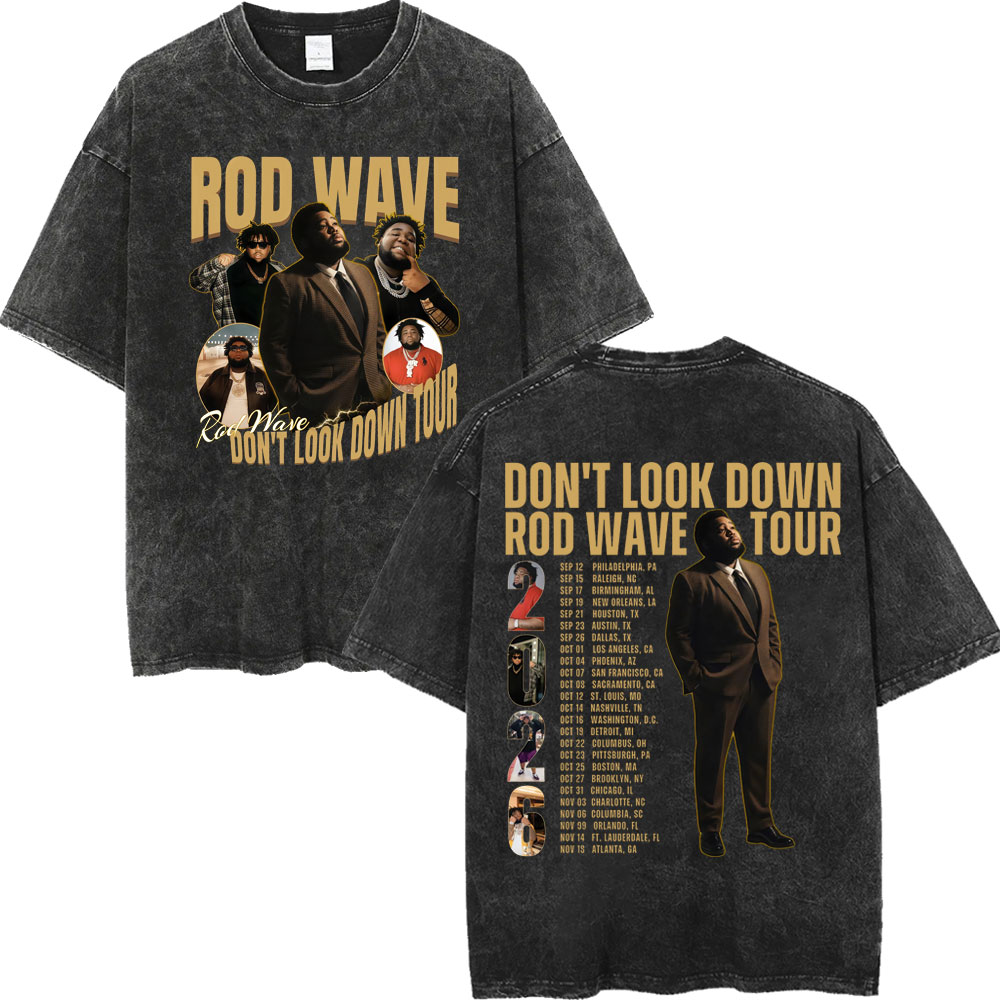 Men'S Fashion Looks 2026 - Vintage Washed Rapper Rod Wave T-shirts