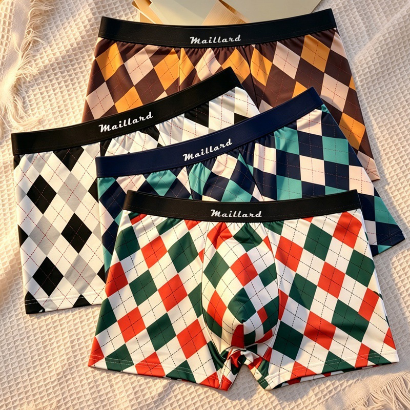 Men'S Fashion Lk - 4PCS men's underwear printed four corner