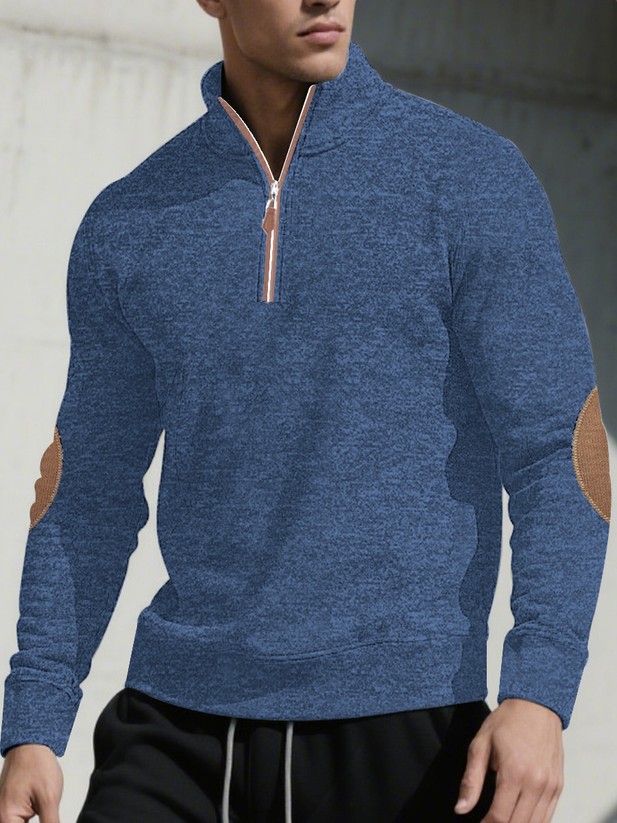 Men'S Fashion V Neck Sweater - Men's standing collar short zipper knitted