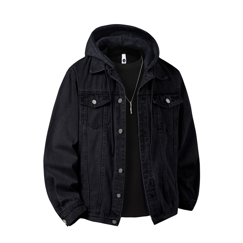 Mens Fashion Denim Jacket - Men Hooded Denim Jacket Men Streetwear