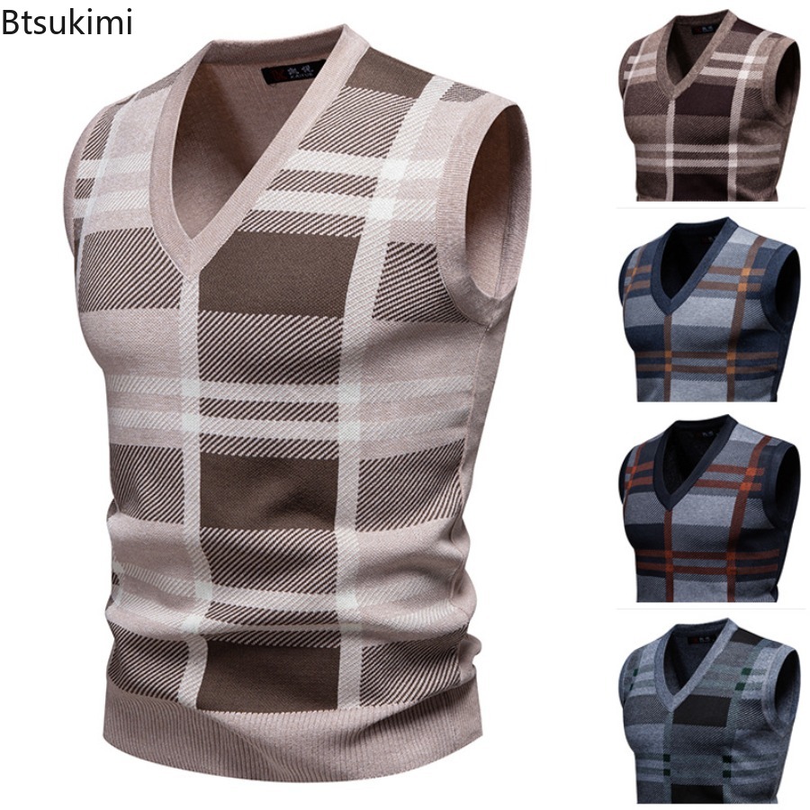 Men'S Fashion V Neck Sweater - New 2026 Men's Sweater Vest Fashion