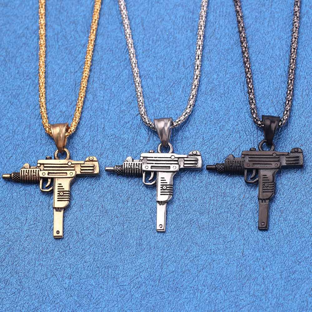 Punk Uzi Pistol Machine Gun Ne - Men'S Fashion Jewelry ulasan dan harga