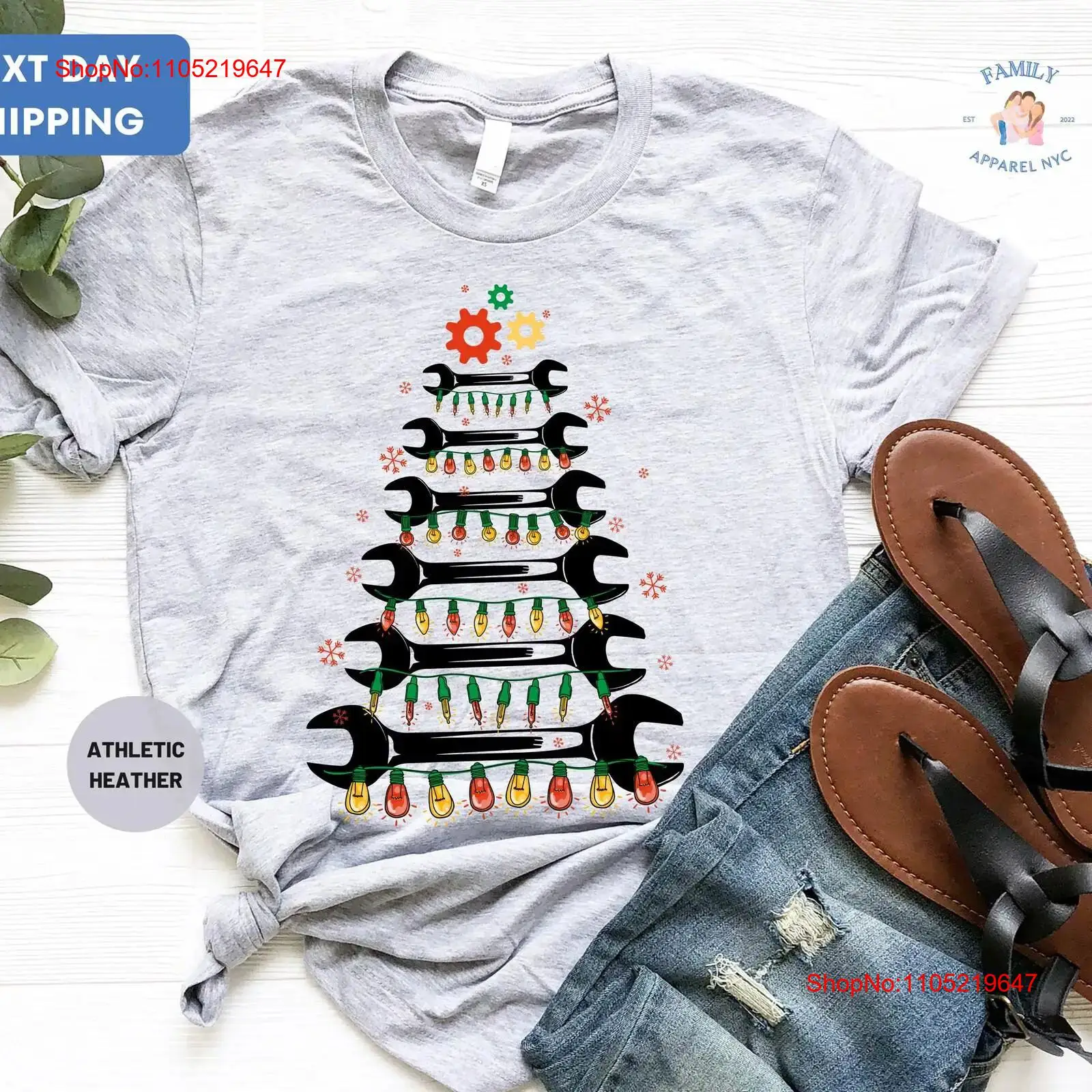 Wrench Christmas Tree T Shirt  - Men'S Fashion Garage ulasan dan harga