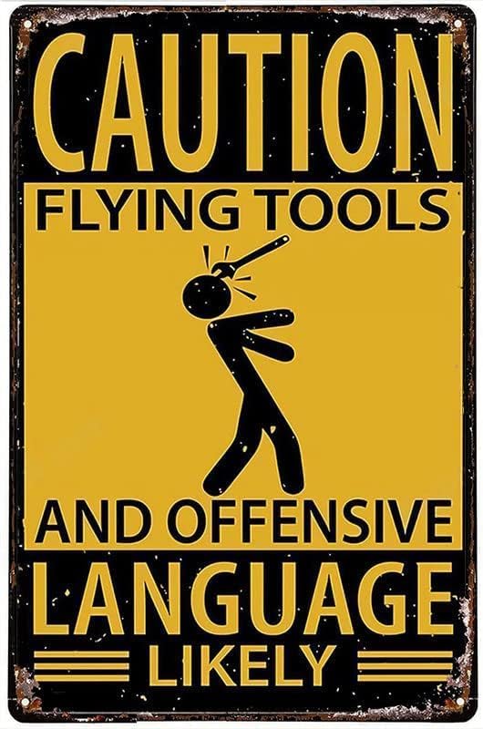 Caution Flying Tools And Offen - Men'S Fashion Garage ulasan dan harga