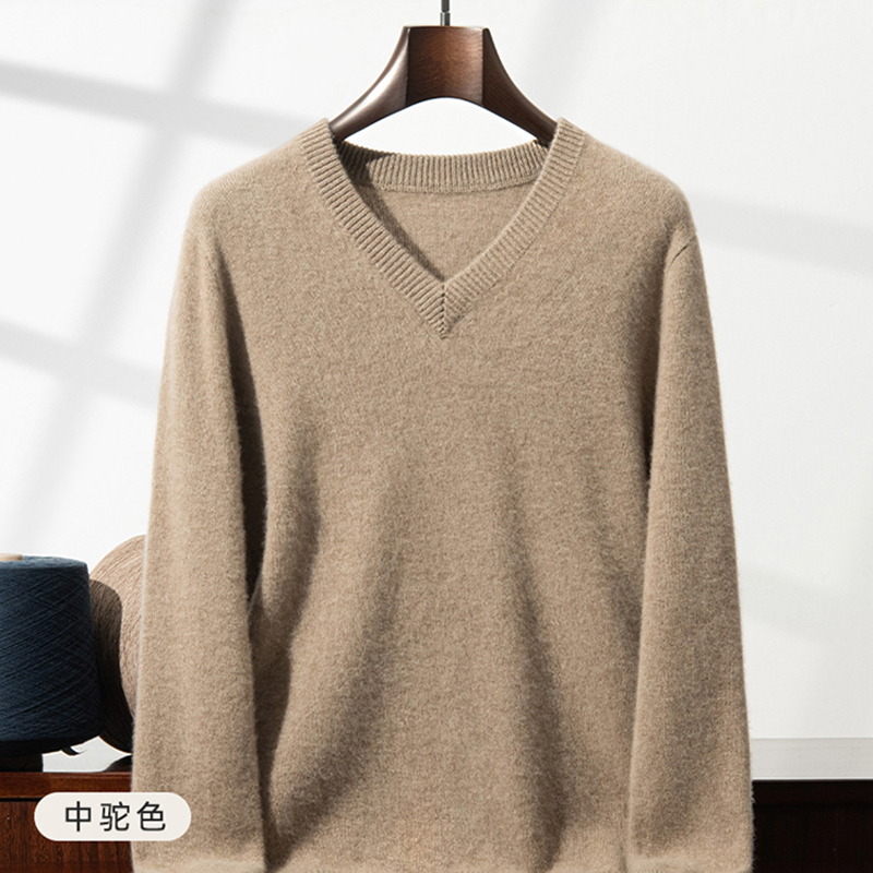 Thickened cashmere sweater men - Men'S Fashion V Neck Sweater ulasan dan harga