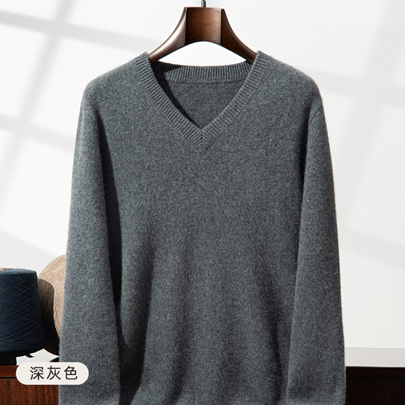 Thickened cashmere sweater men - Men'S Fashion V Neck Sweater ulasan dan harga