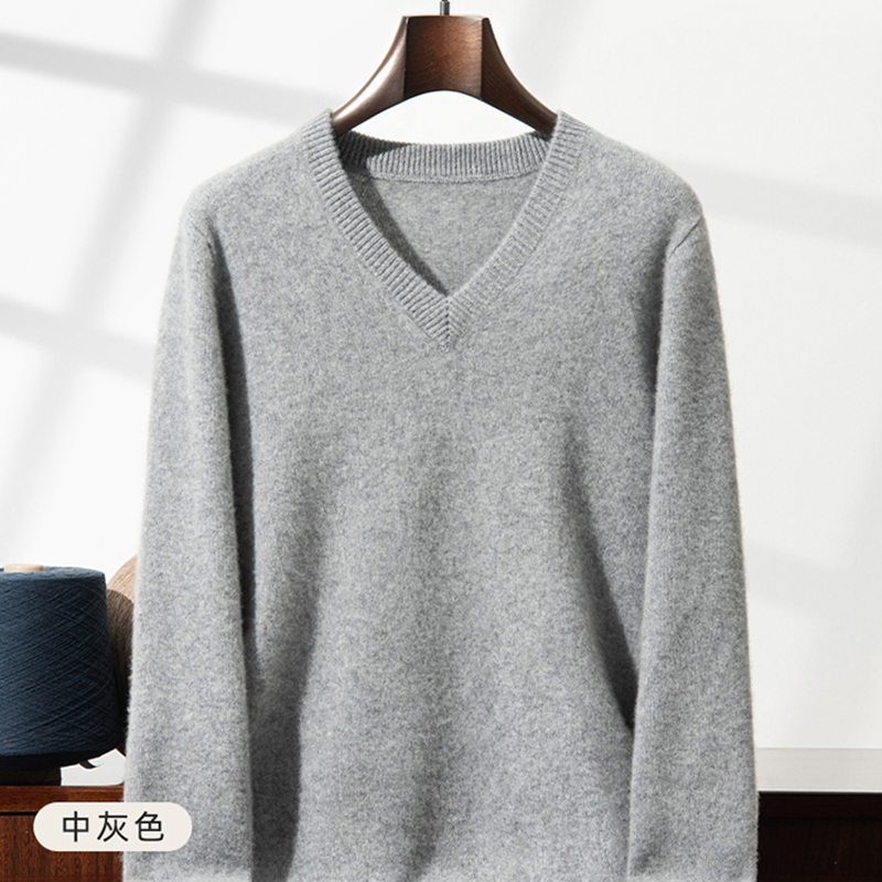 Thickened cashmere sweater men - Men'S Fashion V Neck Sweater ulasan dan harga