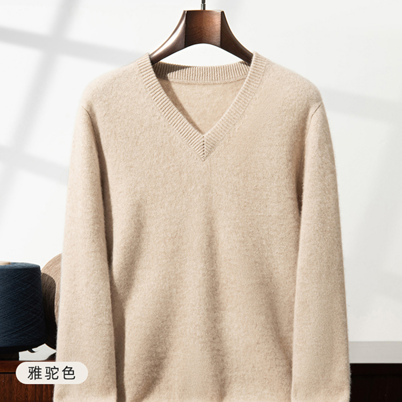 Thickened cashmere sweater men - Men'S Fashion V Neck Sweater ulasan dan harga