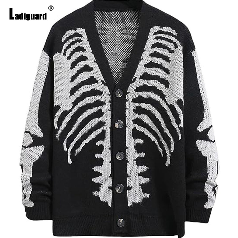 Ladiguard Men Retro Knitted Sw - Men'S Fashion V Neck Sweater ulasan dan harga