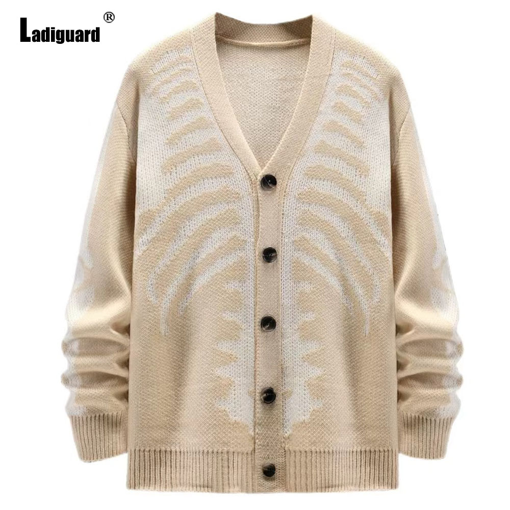 Ladiguard Men Retro Knitted Sw - Men'S Fashion V Neck Sweater ulasan dan harga