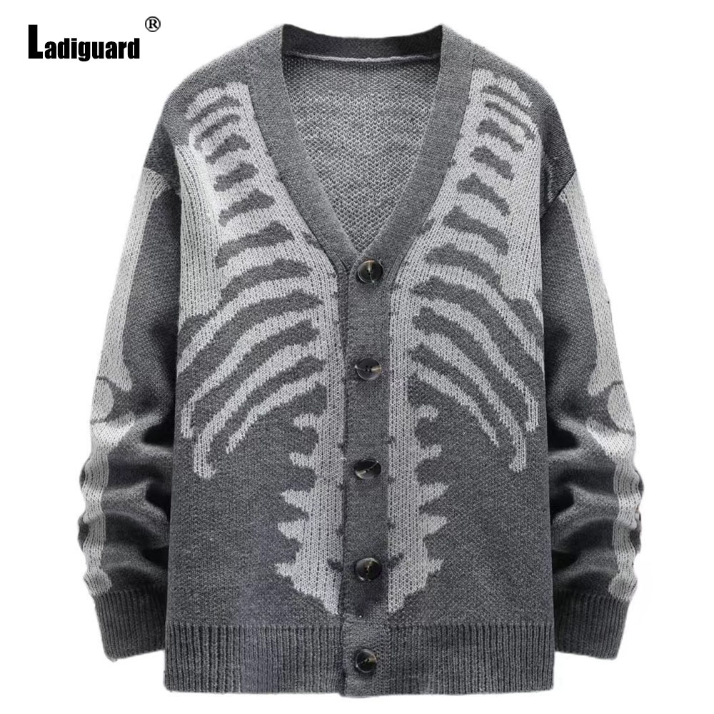 Ladiguard Men Retro Knitted Sw - Men'S Fashion V Neck Sweater ulasan dan harga