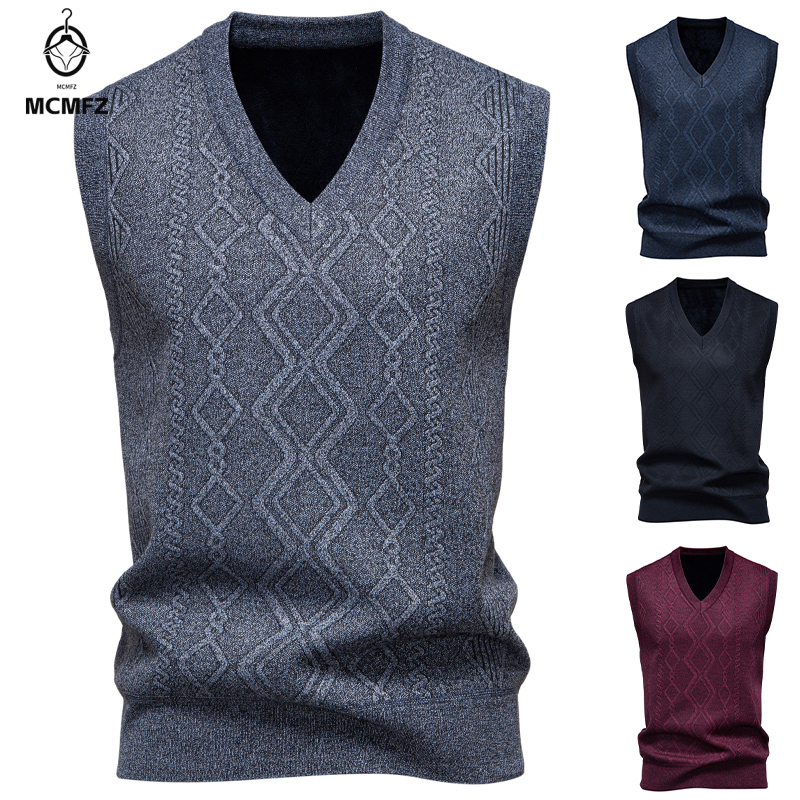 Men's V-neck Knitted Sweater W - Men'S Fashion V Neck Sweater ulasan dan harga