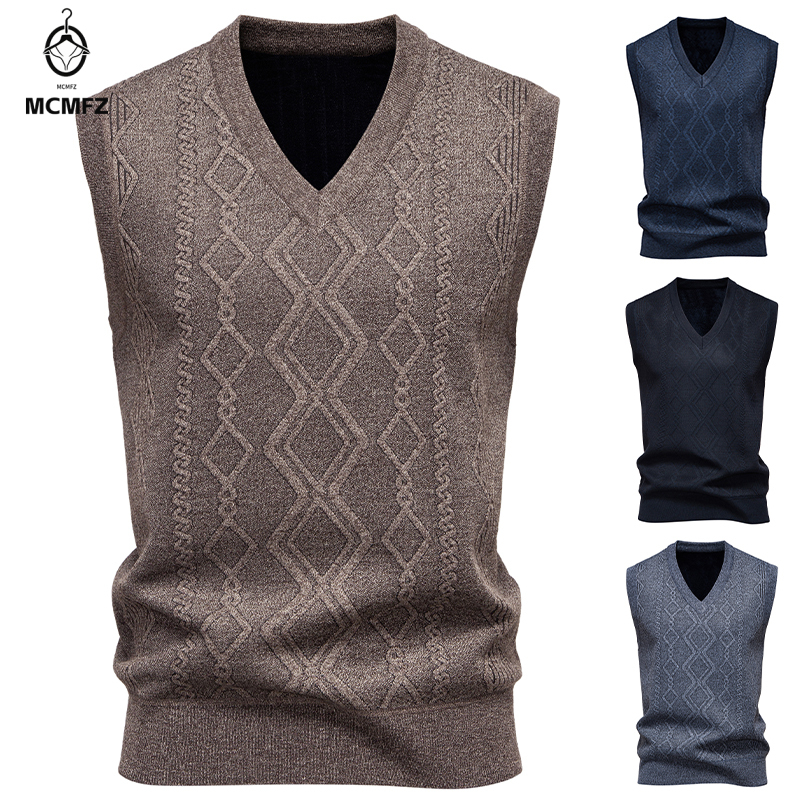 Men's V-neck Knitted Sweater W - Men'S Fashion V Neck Sweater ulasan dan harga