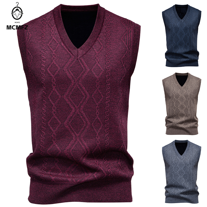 Men's V-neck Knitted Sweater W - Men'S Fashion V Neck Sweater ulasan dan harga