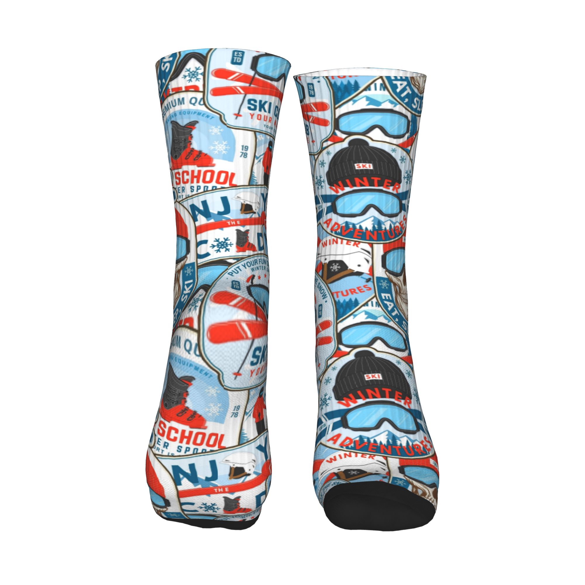 Vintage Red Blue Ski Club Seam - Men Fashion Vintage ulasan dan harga