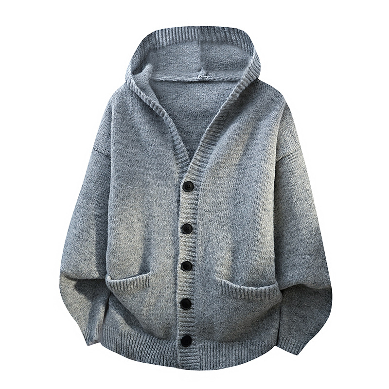 Men's Hooded Knit Cardigan But - Men'S Fashion V Neck Sweater ulasan dan harga