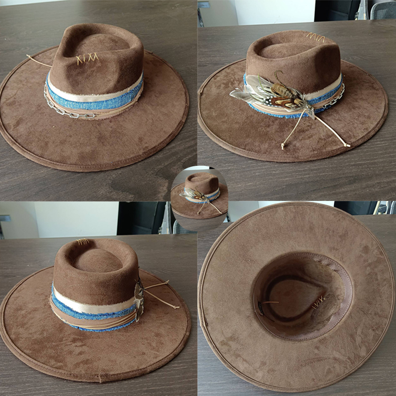 Coffee wide-brimmed jazz hat f - Mens Fashion Bucket Hat ulasan dan harga