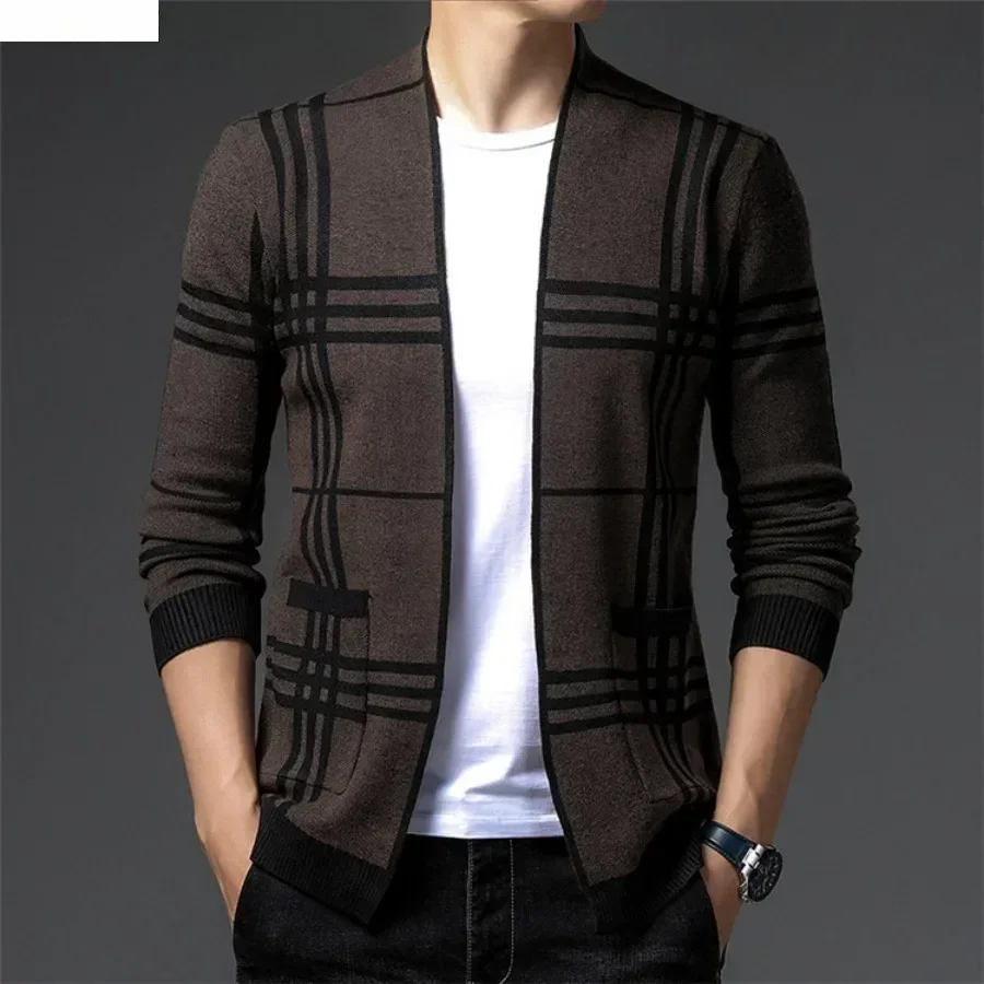 Men's Fashion Knitted Cardigan - Men'S Fashion V Neck Sweater ulasan dan harga