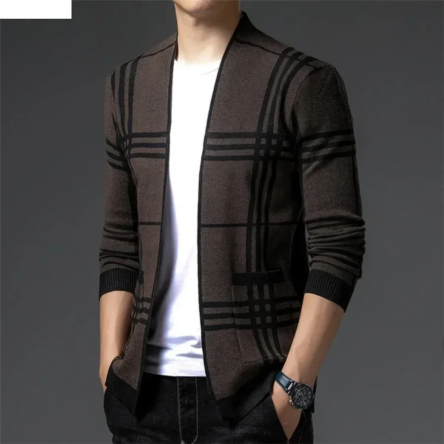 Men's Fashion Knitted Cardigan - Men'S Fashion V Neck Sweater ulasan dan harga