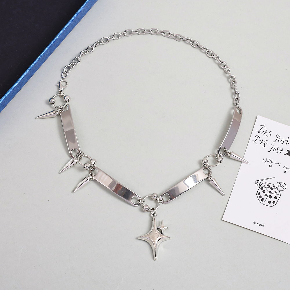 Punk Style Silver Spiked Star  - Men'S Fashion Jewelry ulasan dan harga