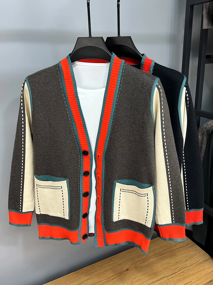 Luxury Quality Men's Knitted C - Men'S Fashion V Neck Sweater ulasan dan harga