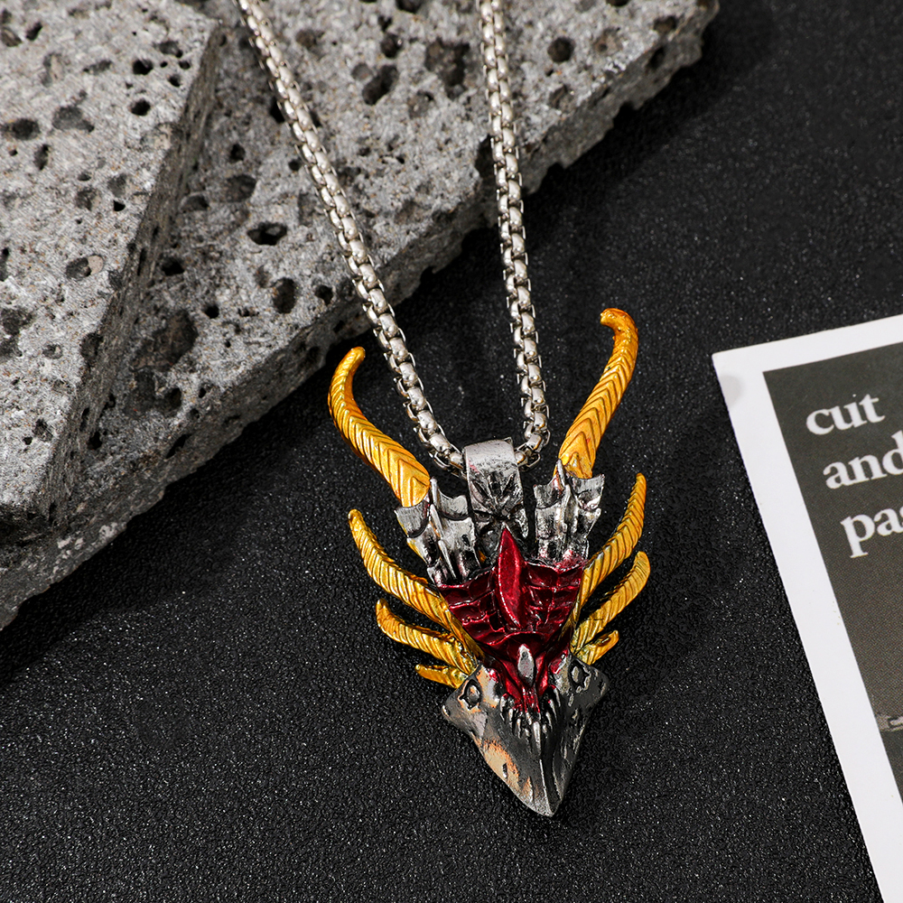 Retro Hip-Hop Evil Dragon Head - Men'S Fashion Jewelry ulasan dan harga