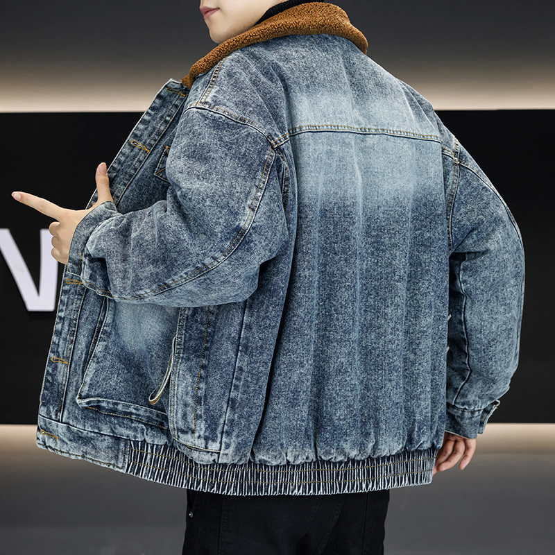 2026 Autumn Winter Sherpa Flee - Mens Fashion Denim Jacket ulasan dan harga