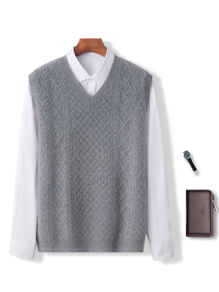 100% Merino Wool Men's V-neck  - Men'S Fashion V Neck Sweater ulasan dan harga