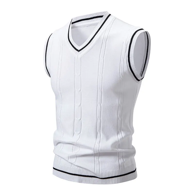 Autumn Men's V Neck Knit Vests - Men'S Fashion V Neck Sweater ulasan dan harga