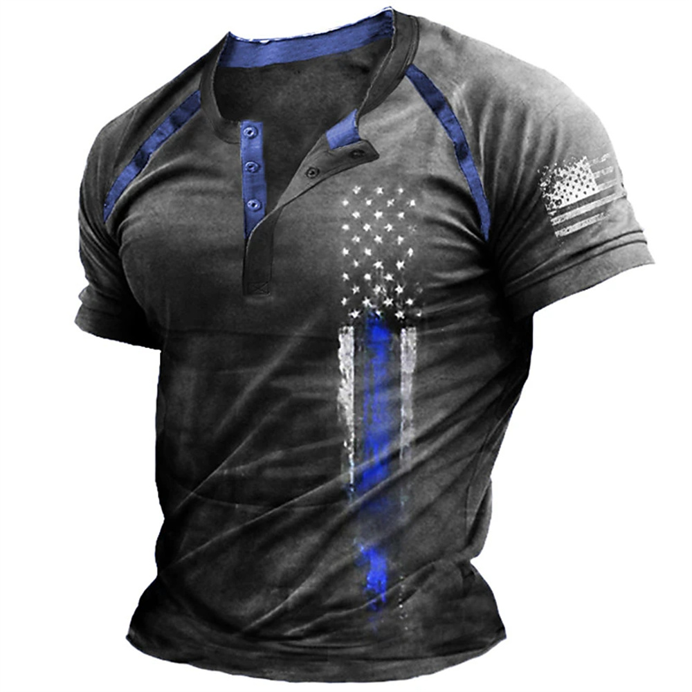 Funny 3D American Flag Print M - Men Fashion Vintage ulasan dan harga
