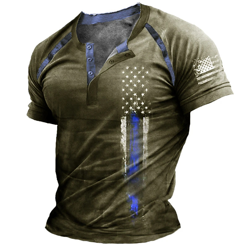 Funny 3D American Flag Print M - Men Fashion Vintage ulasan dan harga