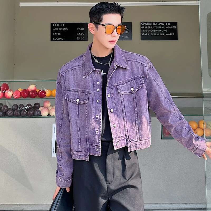 LUZHEN Personality Denim Short - Mens Fashion Denim Jacket ulasan dan harga