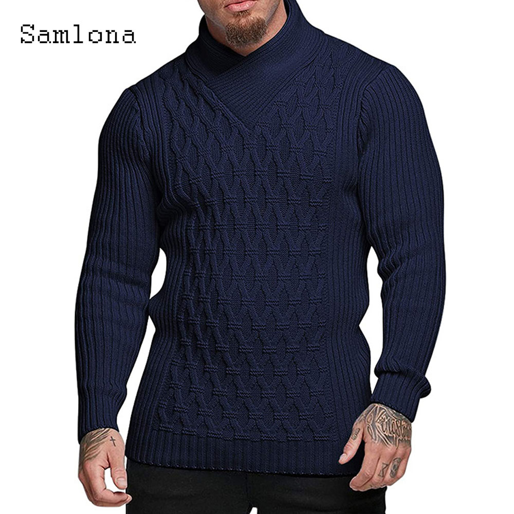 Samlona Men Autumn New Knittin - Men'S Fashion V Neck Sweater ulasan dan harga