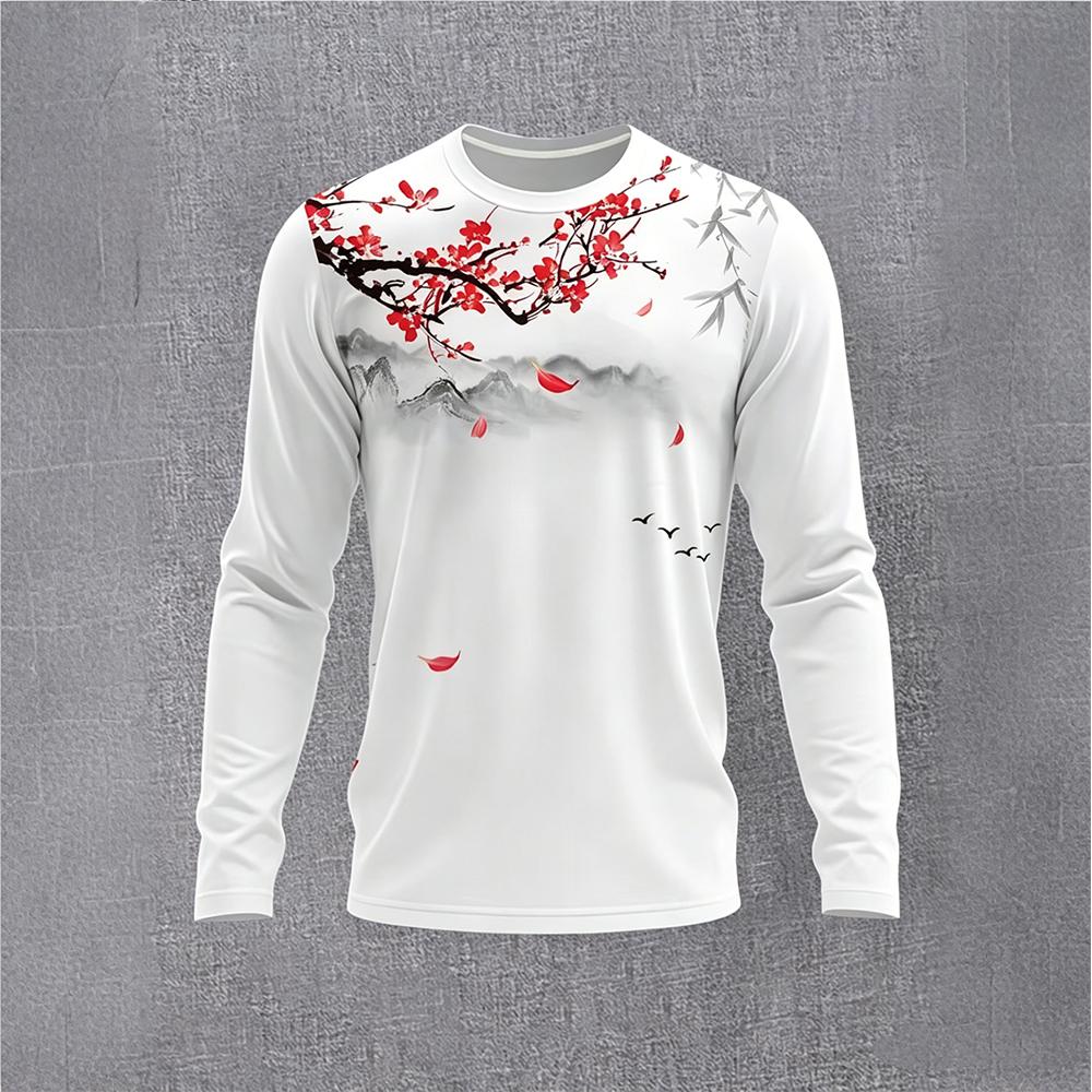 Chinese Style Ink Plum Blossom - Men Fashion Vintage ulasan dan harga