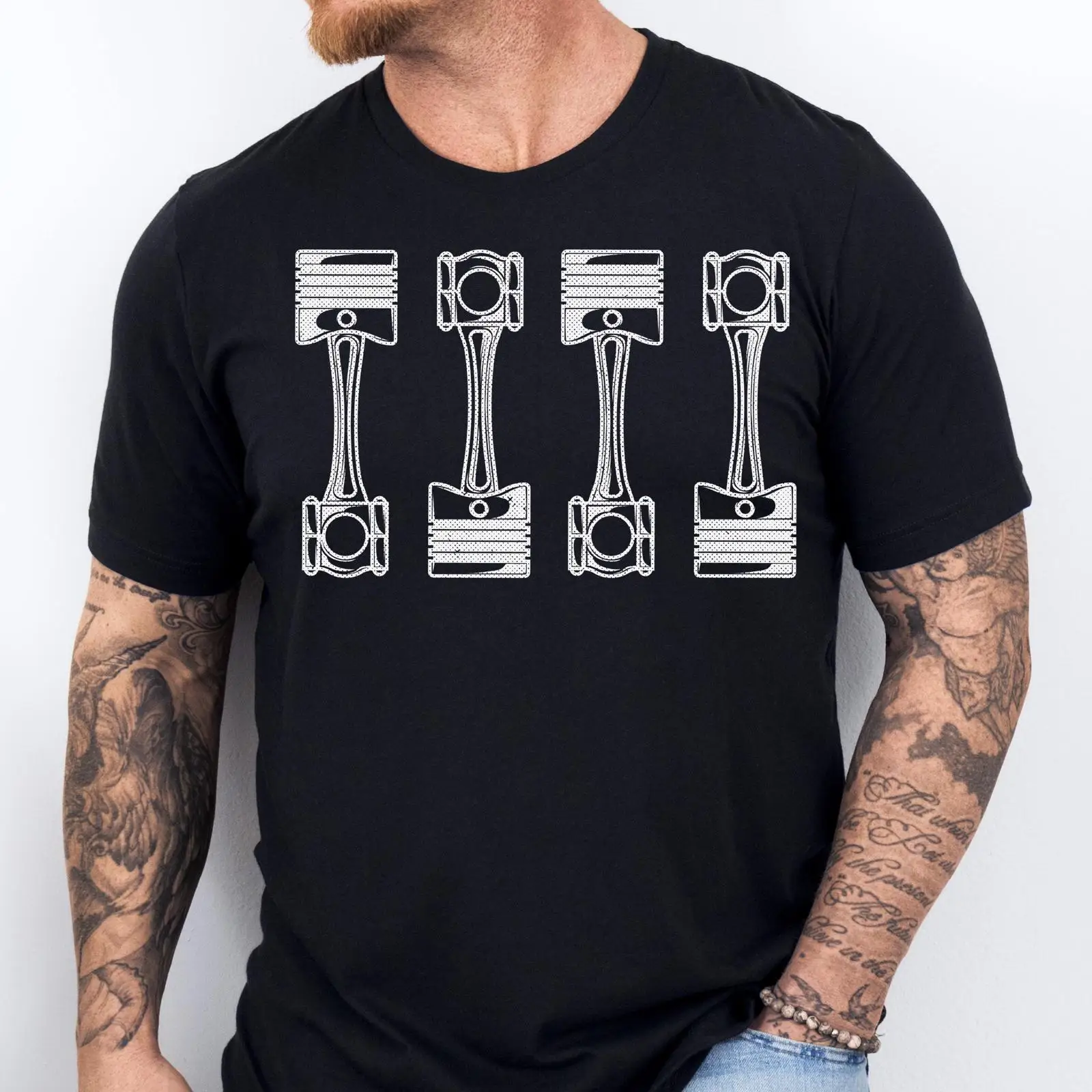 Car Engine Pistons T Shirt Aut - Men'S Fashion Garage ulasan dan harga