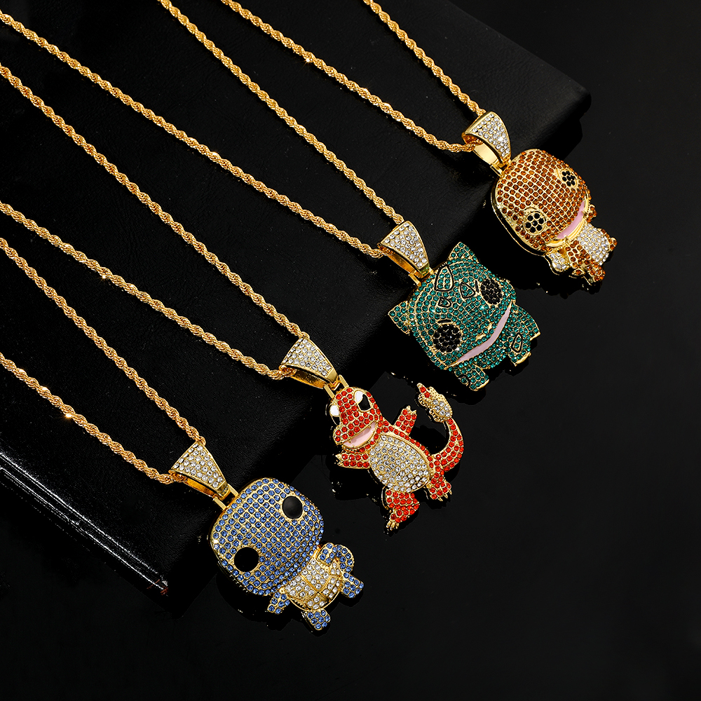 Diamond Studded Squirtle Neckl - Men'S Fashion Jewelry ulasan dan harga