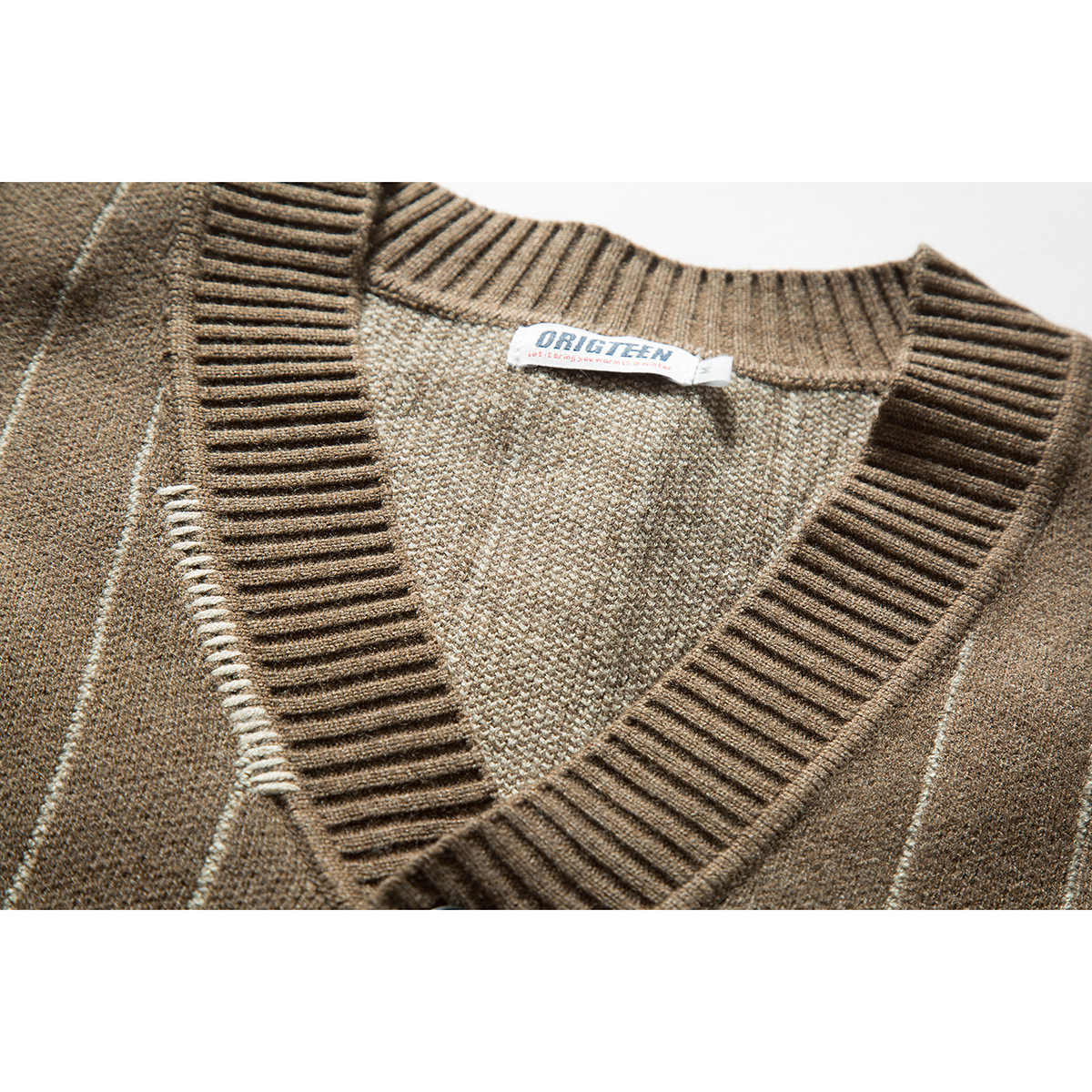 Spring Autumn Stripe Cardigan  - Men'S Fashion V Neck Sweater ulasan dan harga