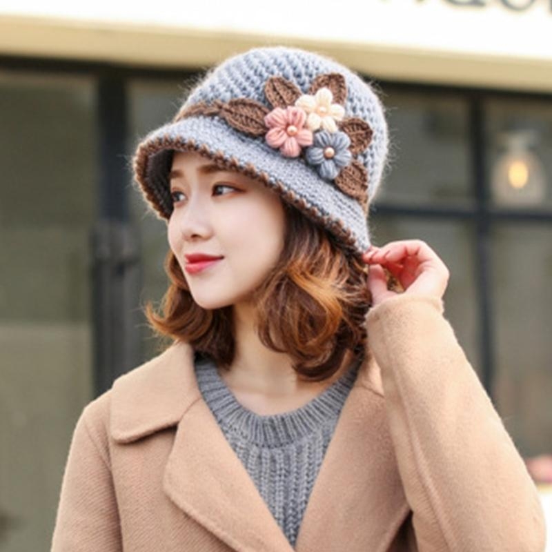 Fashion Knit Flower Bucket Hat - Mens Fashion Bucket Hat ulasan dan harga