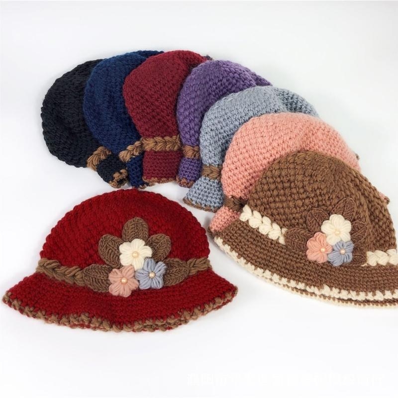 Fashion Knit Flower Bucket Hat - Mens Fashion Bucket Hat ulasan dan harga