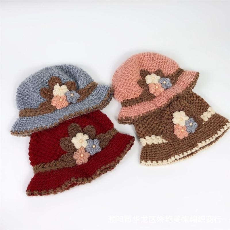 Fashion Knit Flower Bucket Hat - Mens Fashion Bucket Hat ulasan dan harga