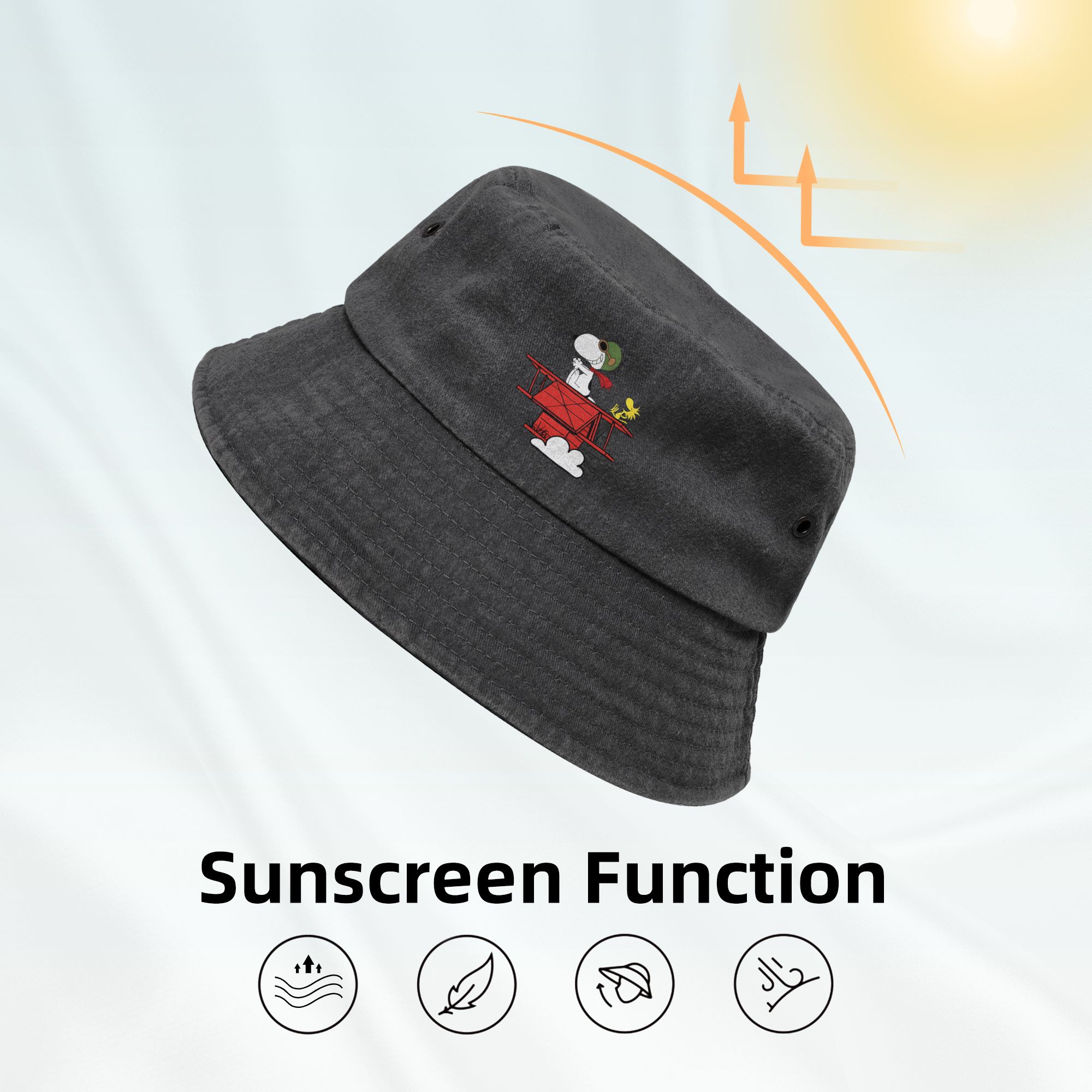 Camp Snoopys And Woodstock Fly - Mens Fashion Bucket Hat ulasan dan harga
