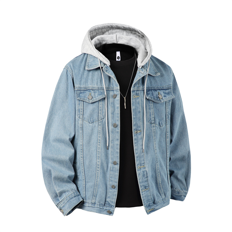 Men Hooded Denim Jacket Men St - Mens Fashion Denim Jacket ulasan dan harga