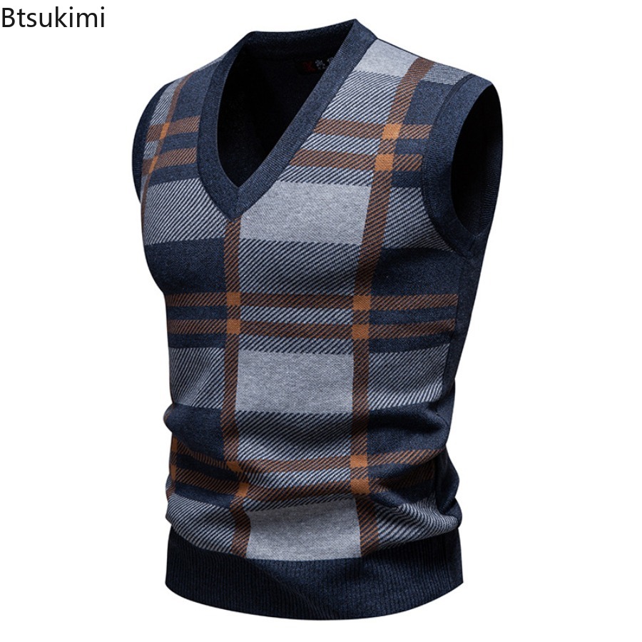 New 2026 Men's Sweater Vest Fa - Men'S Fashion V Neck Sweater ulasan dan harga
