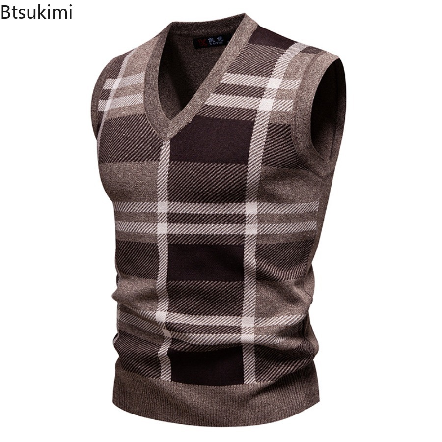 New 2026 Men's Sweater Vest Fa - Men'S Fashion V Neck Sweater ulasan dan harga