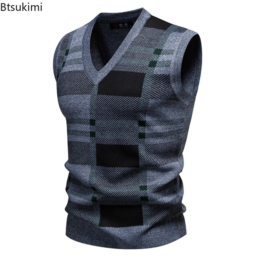 New 2026 Men's Sweater Vest Fa - Men'S Fashion V Neck Sweater ulasan dan harga